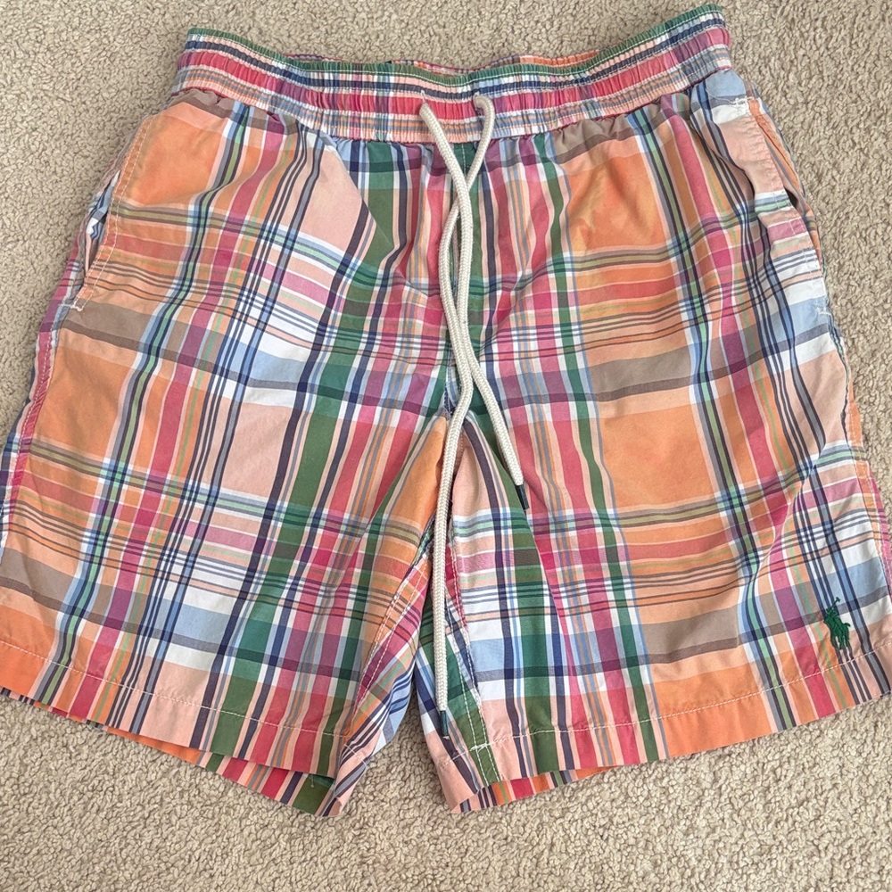 Polo Ralph Lauren Colorful Plaid Swim Trunks